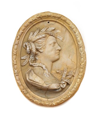 Lot 181 - A plaster roundel depicting Demeter