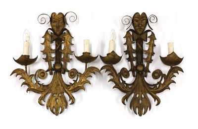 Lot 721 - A pair of Italian gilt metal sconces