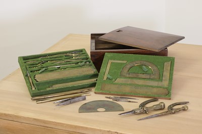 Lot 236 - A French brass draughtsman's set
