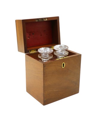 Lot 137 - A mahogany decanter box