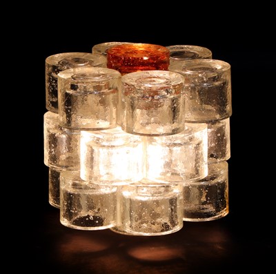 Lot 704 - An Italian brutalist glass table lamp