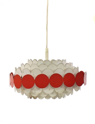 Lot 645 - A metal seven-ring hanging light pendant