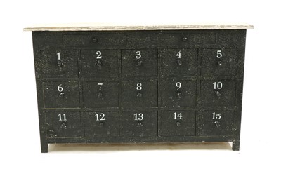 Lot 317 - A modern distressed painted side cabinet