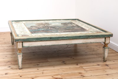Lot 2 - A large Continental painted wood coffee table