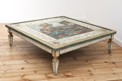 Lot 2 - A large Continental painted wood coffee table