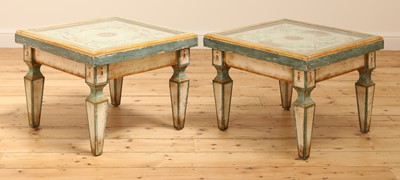 Lot 9 - A pair of Continental painted wood low tables