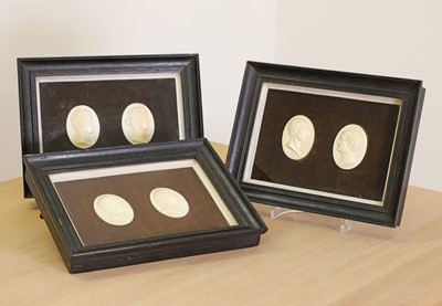 Lot 138 - A set of six Italian grand tour ivory plaques