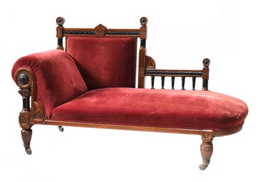 Lot 49 - A pollard oak chaise longue
