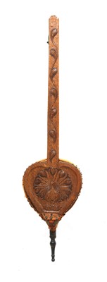 Lot 137 - A pair of Arts and Crafts oak and leather long-handled bellows