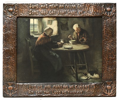 Lot 124 - A Scottish Arts and Crafts copper embossed frame