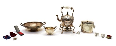 Lot 42 - A silver twin handled circular dish