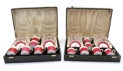 Lot 198 - A pair of cased Spode ‘Regent’ pattern coffee sets
