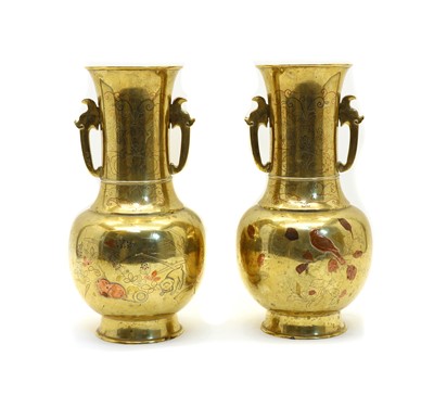 Lot 88 - A pair of Chinese brass vases