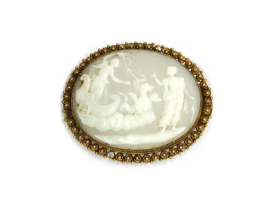 Lot 1043 - A Regency gold mounted shell cameo brooch