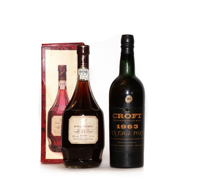 Lot 252 - Croft, Vintage Port, 1963, (1) and Royal Oporto, Tawny Port, Aged 10 Years, NV, (1)