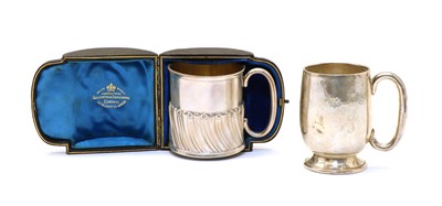 Lot 28 - A cased Victorian silver christening mug