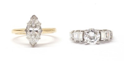 Lot 1389 - A 14ct gold single stone cubic zirconia ring