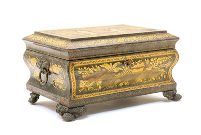 Lot 192 - A gilt and lacquered work box