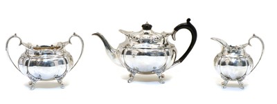 Lot 22 - A three piece silver tea service