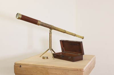 Lot 237 - A cased table telescope and folding stand