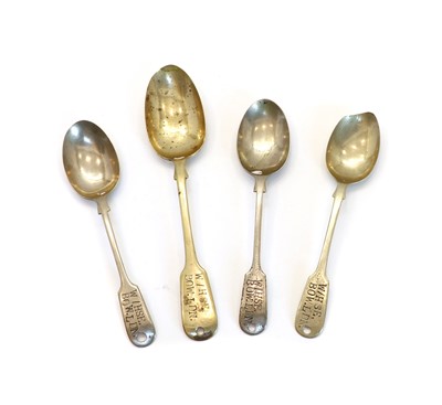 Lot 71 - Four silver plated spoons from the Bow Workhouse