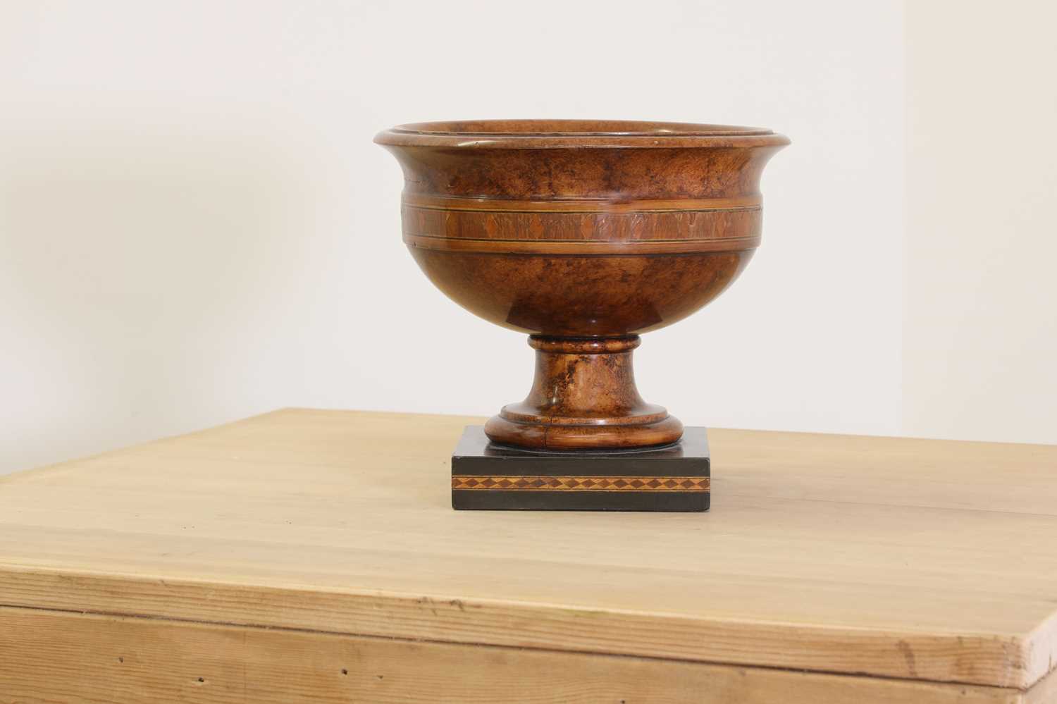 Lot 49 - A grained beech pedestal bowl