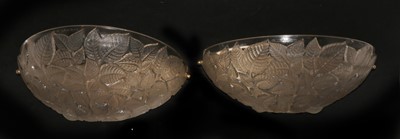 Lot 258 - A pair of Lalique 'Charmes' glass wall lights