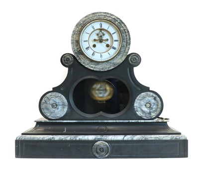 Lot 261 - A large marble and slate mantel clock
