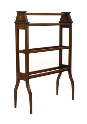 Lot 260 - An Edwards & Roberts inlaid mahogany towel rail