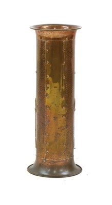 Lot 257 - An Art Nouveau 'planished' copper stick stand