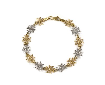 Lot 1118 - A two colour gold bracelet