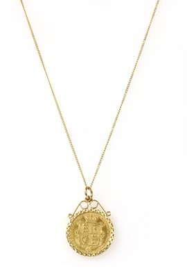 Lot 1091 - A Victoria half sovereign pendant