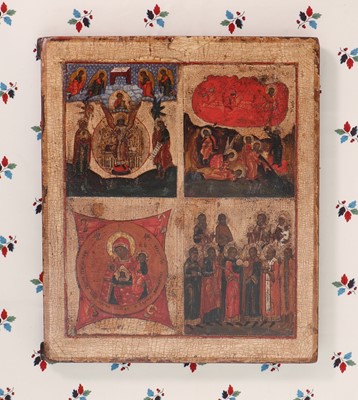 Lot 17 - A quadripartite icon