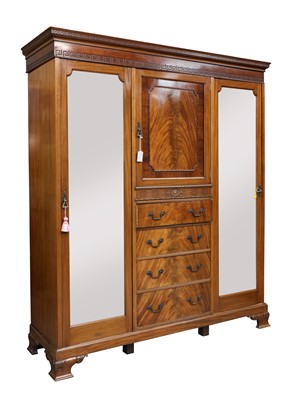 Lot 359 - A mahogany triple wardrobe