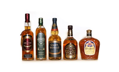 Lot 323 - Assorted Whisky: The Singleton of Auchroisk, Single Malt, one bottle and four various others (5)