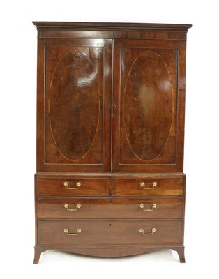 Lot 267 - A George III mahogany linen press