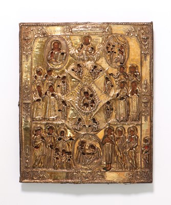 Lot 68 - A festival icon of the Mother of God of the Burning Bush