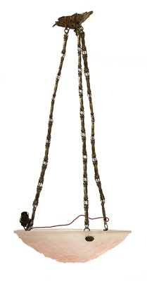 Lot 260 - An Art Deco Muller Frères glass plafonnier