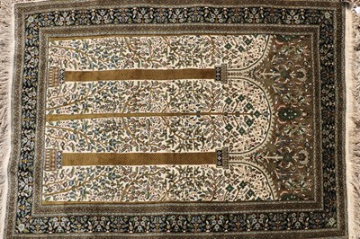 Lot 355 - A hand knotted Persian prayer rug
