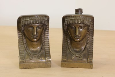 Lot 52 - A pair of Egyptian-style bronze furniture mounts