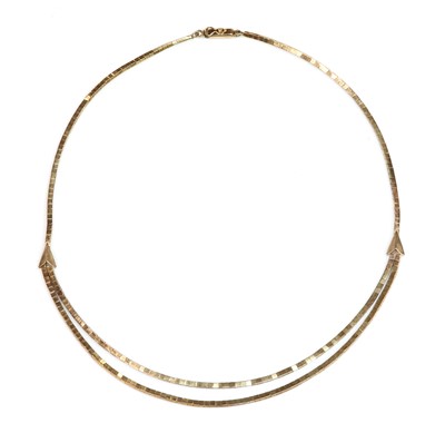 Lot 281 - A Continental two strand necklace