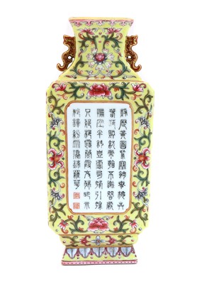 Lot 109 - A Chinese famille rose wall vase