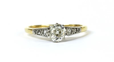 Lot 1168 - A gold single stone diamond ring