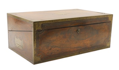Lot 178 - A Victorian brass inlaid rosewood writing slope
