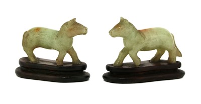 Lot 308 - A pair of Chinese jade carvings
