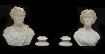 Lot 172 - A pair of Copeland Parian ware busts