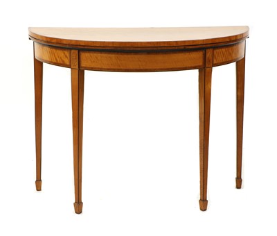 Lot 288 - A George III satinwood and rosewood crossbanded card table