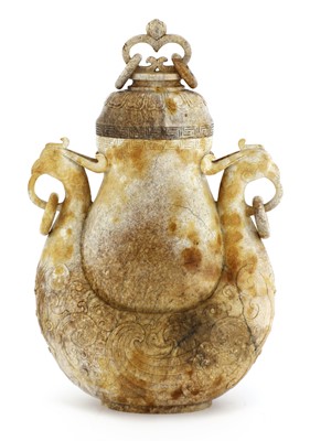 Lot 94 - A Chinese jade vase and cover