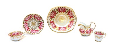 Lot 173 - A collection of Victorian ‘Cabbage Rose’ porcelain tea wares