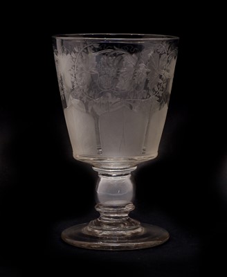 Lot 214 - An oversized glass coin rummer
